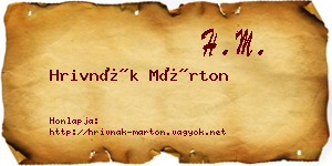 Hrivnák Márton névjegykártya