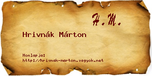Hrivnák Márton névjegykártya