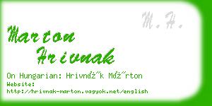 marton hrivnak business card